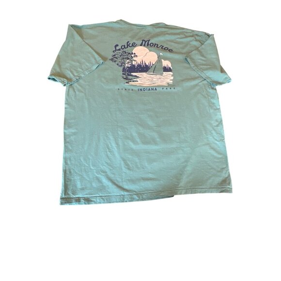 Lake Monroe State Indiana Park Graphic T-Shirt 2XL Turquoise 100% Cotton - Picture 4 of 4